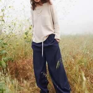 Madewell Indigo Pull-On Pants in Hattie Stripe